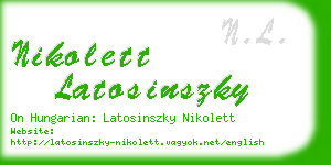 nikolett latosinszky business card